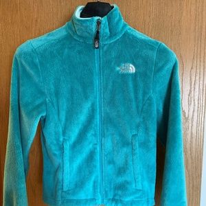 NORTH FACE TEAL TEDDY BEAR FLEECE, XS, MINT!